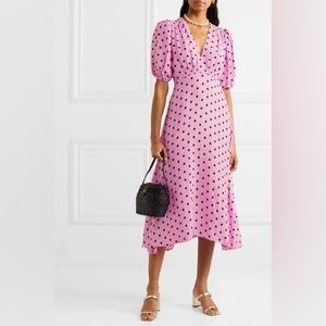 Faithfull The Brand Vittoria Polka Dot Midi Dress Size 4/small